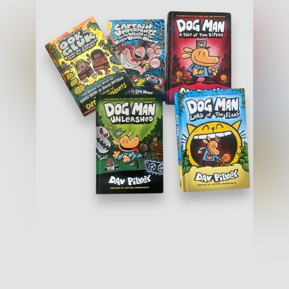 Lot of 5 Kids Books Dog Man Captain Underpants Grade School Scholastic Ages 7-12 - Picture 1 of 6
